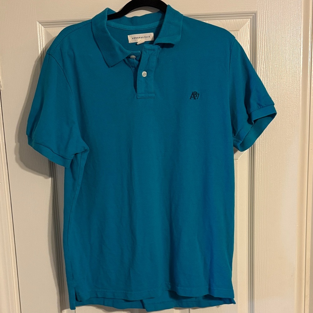 Abercrombie & Fitch Men's Teal Polo Shirt